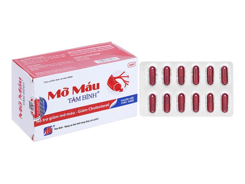 Viên uống Mỡ Máu Tâm Bình hỗ trợ giảm mỡ máu, giảm mỡ gan (5 vỉ x 12 viên)