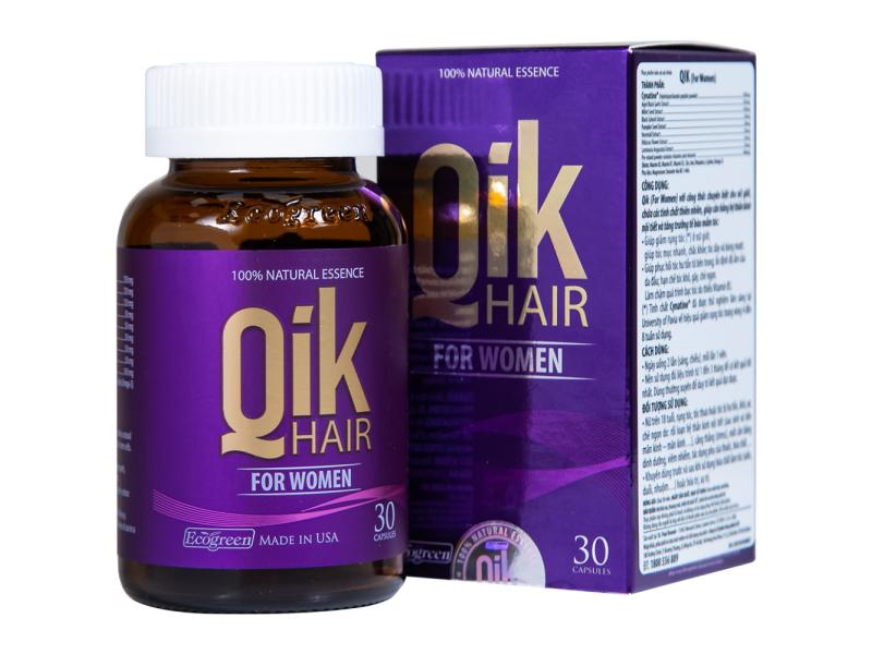 Viên uống Qik Hair For Women Ecogreen giúp giảm rụng tóc ở nữ giới, giúp tóc mọc nhanh (30 viên)