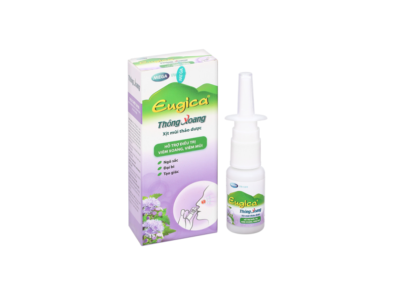 Xịt mũi Thông Xoang Eugica hỗ trợ giảm các bệnh lý hô hấp chai 15ml